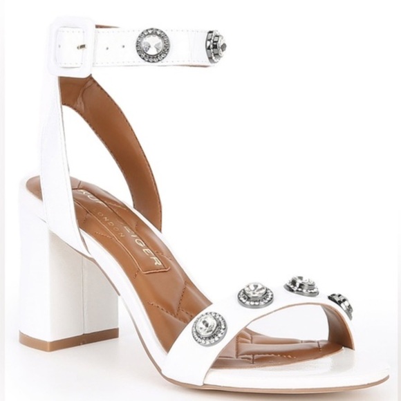 Kurt Geiger Octavia Jeweled Block Heel LIKE NEW WORN TWICE SIZE 40 - Picture 2 of 5